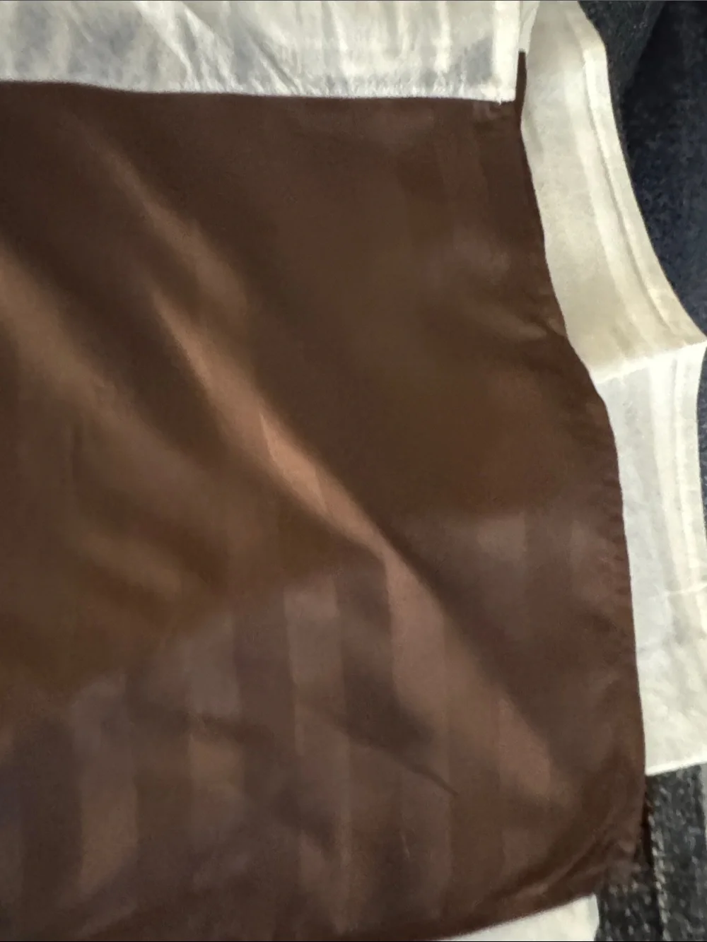 Striped Chocolate Brown Bed Skirt Fit under Mattress.